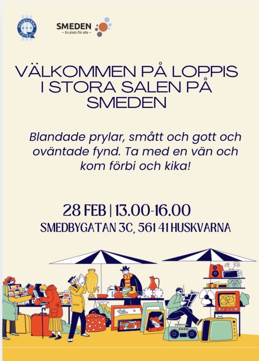 Loppis på Smeden på Lördag.